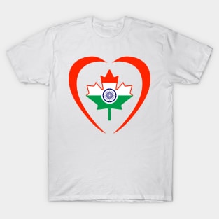 Canadian Indian Multinational Patriot Flag (Heart) T-Shirt